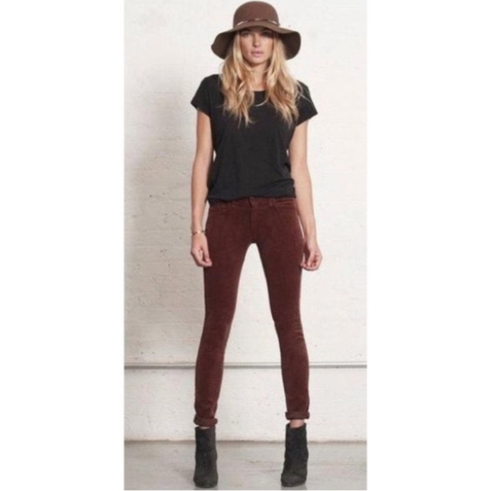 Rag & Bone Dark Rust Clay Skinny Corduroy Pants